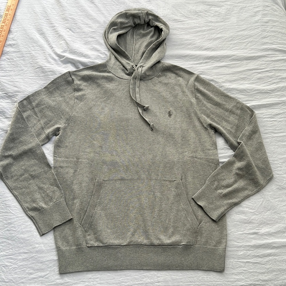 Polo Ralph Lauren Young Men’s Sweatshirt Hoodie Grey Cotton/ Cashmere New